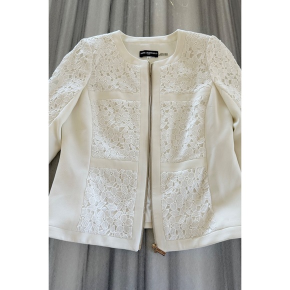 Karl Lagerfeld White Blazer/Jacket Size 4 NEW - Picture 1 of 7